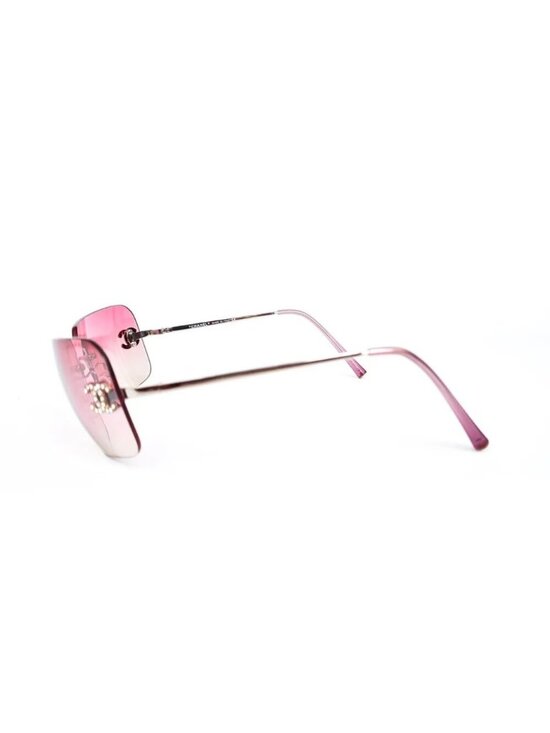 Chanel Vintage Sunglasses Rhinestone CC Logo Rimless Gradient Iridescent main image 5